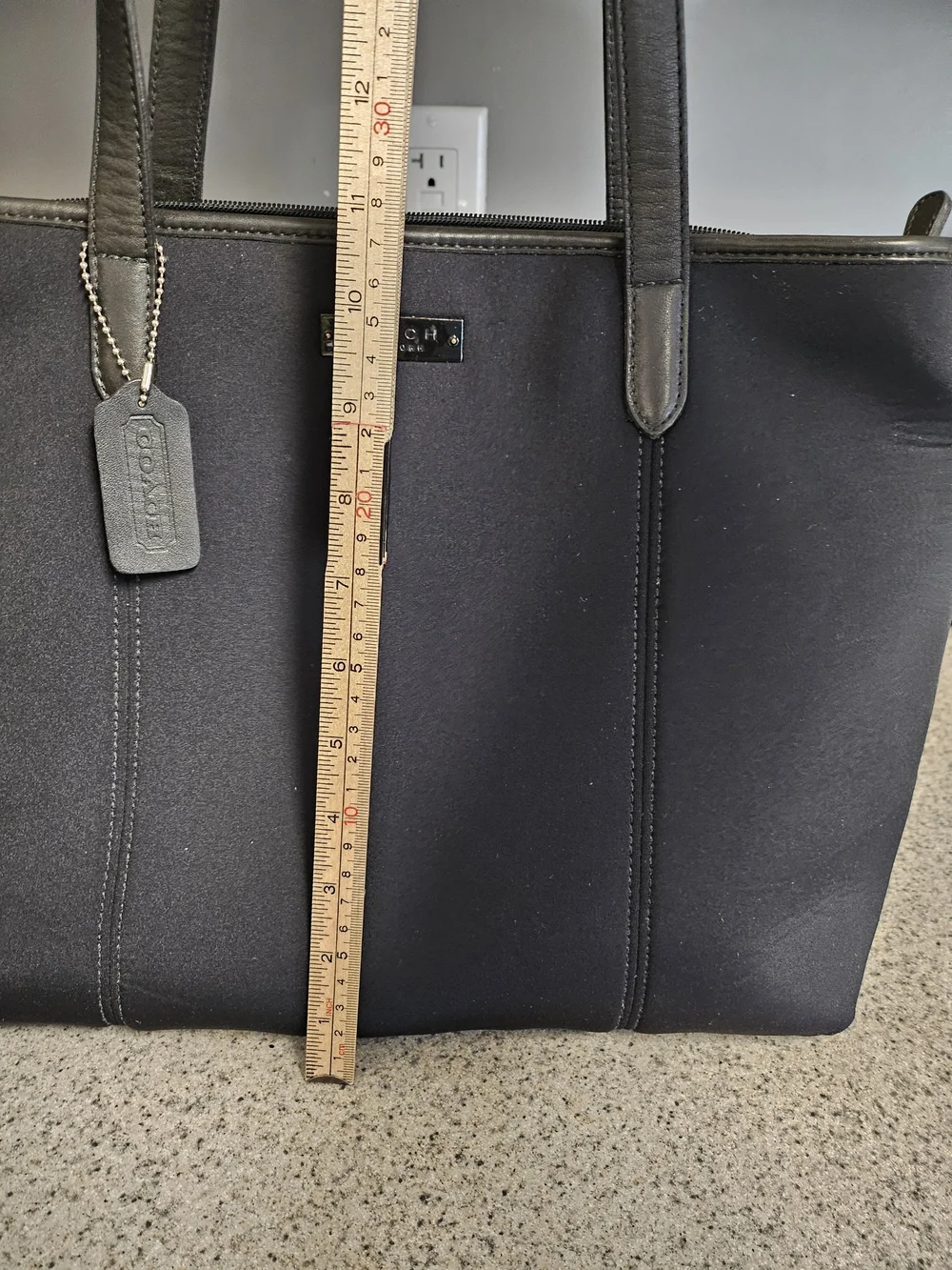 Coach Black Tote Bag with Leather Trim Vitage